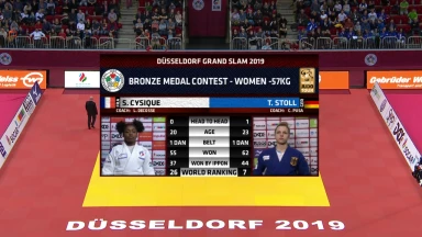 GS Düsseldorf 2019: Kampf um Bronze -57kg: Stoll (GER) vs. Cysique (FRA)