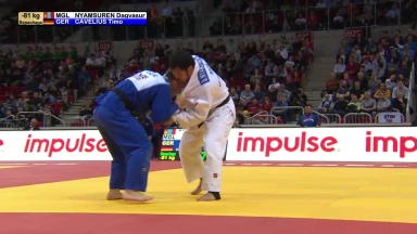 GS Düsseldorf 2019: Trostrunde -81kg - Nyamsuren (MGL) vs. Cavelius (GER)