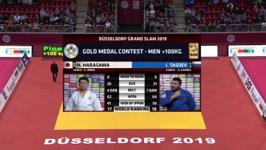 GS Düsseldorf 2019: Finale +100kg: Harasawa (JPN) vs. Tasoev (RUS)