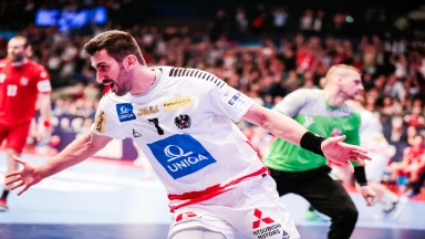 EM der Männer: Rumms! Janko Bozovic mit wuchtigem Tor aus der Distanz