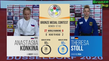 GS Düsseldorf 2020: Kampf um Bronze -57kg - Anastasiia Konkina vs. Theresa Stoll