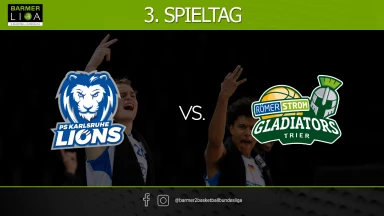 ProA: PS Karlsruhe LIONS vs. RÖMERSTROM Gladiators Trier