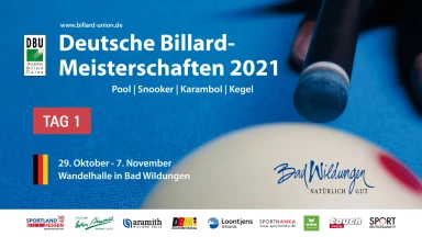 Deutsche Billard-Meisterschaften 2021 | Tag 1