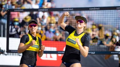 Beachvolleyball WM 2022 - Vorrunde - Borger/Sude (GER) vs. Wojtasik/Kociolek (POL)