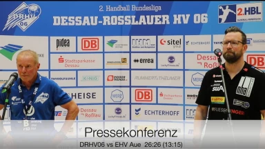 Pressekonferenz vom Spiel DRHV 06 vs. EHV Aue