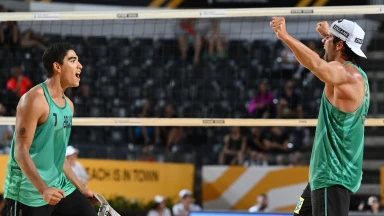 Beachvolleyball WM 2022 - Halbfinale - Renato/Vitor Felipe (BRA) vs. Schalk/Brunner (USA)