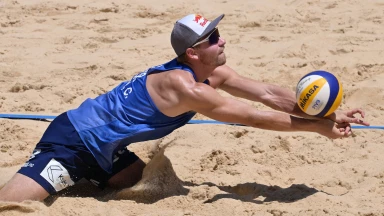 Beachvolleyball WM 2022 - Halbfinale - Mol, A./Sørum, C. (NOR) vs. Andre/George (BRA)