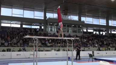 Die Siegerübung am Barren von Lukas Dauser