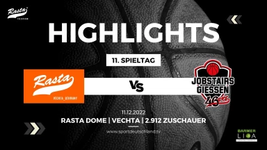 Highlights: RASTA Vechta - JobStairs GIESSEN 46es 96:89 (11.12.22)