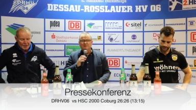 Pressekonferenz vom Spiel DRHV 06 vs. HSC 2000 Coburg