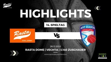 Highlights: RASTA Vechta - ART Giants Düsseldorf 113:99 (28.12.22)