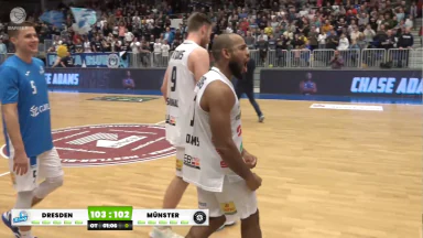 ProA: Ende der ersten Overtime! Dresdens Adams wirft unfassbaren Buzzer Beater