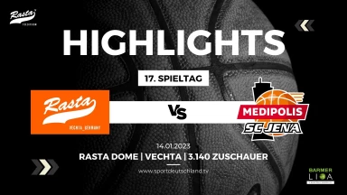 Highlights: RASTA Vechta - Medipolis SC Jena 111:65 (14.1.23)