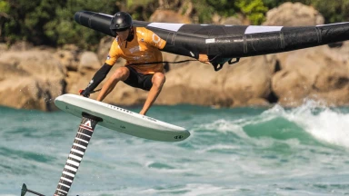 Erste Action am vierten Tag beim GWA Wingfoil World Cup in Neuseeland