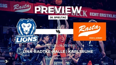 Preview: PS Karlsruhe LIONS vs. RASTA Vechta (9.3.23)