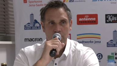 Pressekonferenz vom 12.03.2023: Medipolis SC Jena vs. BAYER Giants Leverkusen