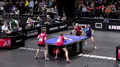 DM TT: Halbfinale Damen-Doppel - Kaim/Schankula vs. Klee/Winter