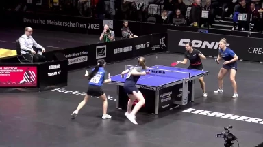 DM TT: Halbfinale Damen-Doppel - Mantz/Wan vs. Itagaki/Neumann