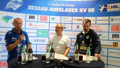 Pressekonferenz vom Spiel DRHV 06 vs. ThSV Eisenach
