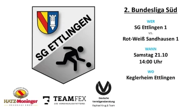 2. Bundesliga Süd 120 Männer: SG Ettlingen 1 - Rot-Weiß Sandhausen 1