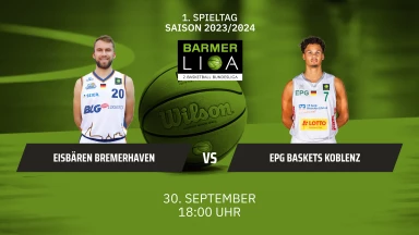 ProA: Eisbären Bremerhaven vs. EPG Baskets Koblenz