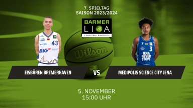 ProA: Eisbären Bremerhaven vs. Medipolis SC Jena