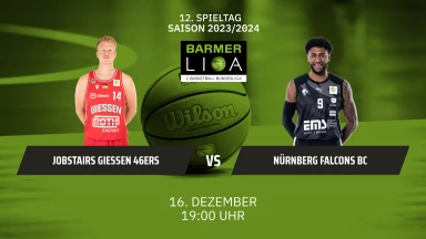 ProA: JobStairs GIESSEN 46ers vs. Nürnberg Falcons BC
