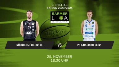 ProA: Nürnberg Falcons BC vs. PS Karlsruhe LIONS