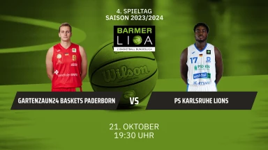 ProA: Gartenzaun24 Baskets Paderborn vs. PS Karlsruhe Lions
