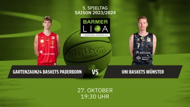 ProA: Gartenzaun24 Baskets Paderborn vs. Uni Baskets Münster