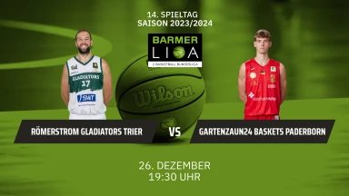 ProA: RÖMERSTROM Gladiators Trier vs. Gartenzaun24 Baskets Paderborn