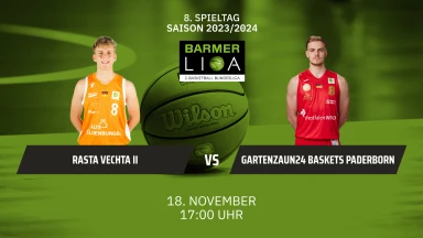 ProA: RASTA Vechta II vs. Gartenzaun24 Baskets Paderborn