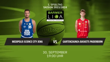 ProA: Medipolis SC Jena vs. Gartenzaun24 Baskets Paderborn