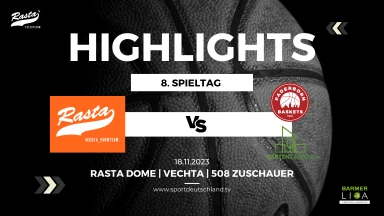 Highlights: RASTA Vechta II - Gartenzaun24 Baskets Paderborn 101:75 (18.11.23)