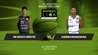 ProA: Uni Baskets Münster vs. Eisbären Bremerhaven