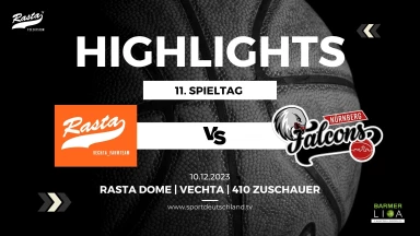 Highlights: RASTA Vechta II - Nürnberg Falcons BC 77:96 (10.12.23)