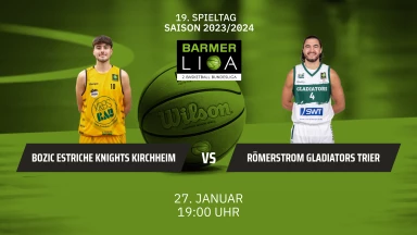 ProA: Bozic Estriche Knights Kirchheim vs. RÖMERSTROM Gladiators Trier