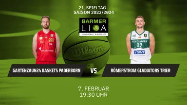 ProA: Gartenzaun24 Baskets Paderborn vs. RÖMERSTROM Gladiators Trier