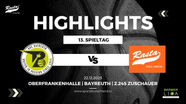 Highlights: BBC Bayreuth - RASTA Vechta II 87:73 (22.12.23)