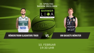 ProA: RÖMERSTROM Gladiators Trier vs. Uni Baskets Münster