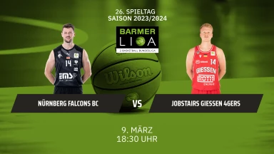 ProA: Nürnberg Falcons BC vs. Jobstairs GIESSEN 46ers