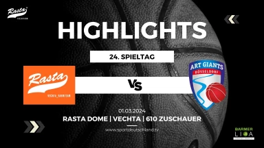 Highlights: RASTA Vechta II - ART Giants Düsseldorf 93:79 (1.3.24)