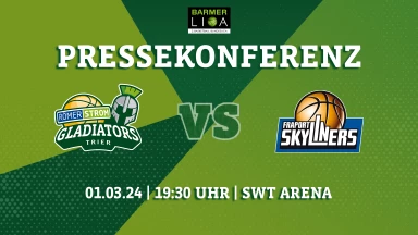 Pressekonferenz RÖMERSTROM Gladiators Trier vs. Fraport Skyliners Frankfurt