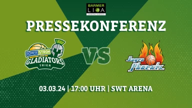 Pressekonferenz RÖMERSTROM Gladiators Trier vs. Phoenix Hagen