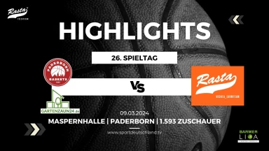 Highlights: Gartenzaun24 Baskets Paderborn - RASTA Vechta II  89:77  (9.3.24)