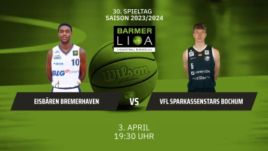 ProA: Eisbären Bremerhaven vs. VfL SparkassenStars Bochum