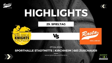 Highlights: Bozic Estriche Knights Kirchheim - RASTA Vechta II 85:75 (7.4.24)