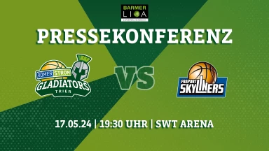 Pressekonferenz RÖMERSTROM Gladiators Trier vs. FRAPORT SKYLINERS Frankfurt HF1