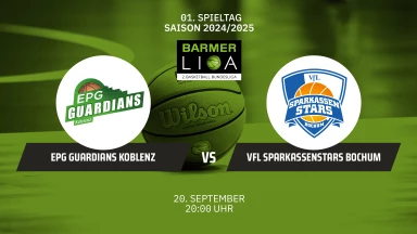ProA: EPG GUARDIANS Koblenz vs. VfL SparkassenStars Bochum