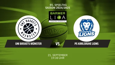 ProA: Uni Baskets Münster vs. PS Karlsruhe LIONS